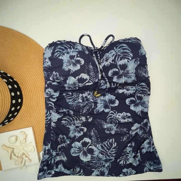 Tommy Bahama Swim Top Navy CHAMBRAY BLOSSOM Shaping Bandini XS - Picture 5 of 17